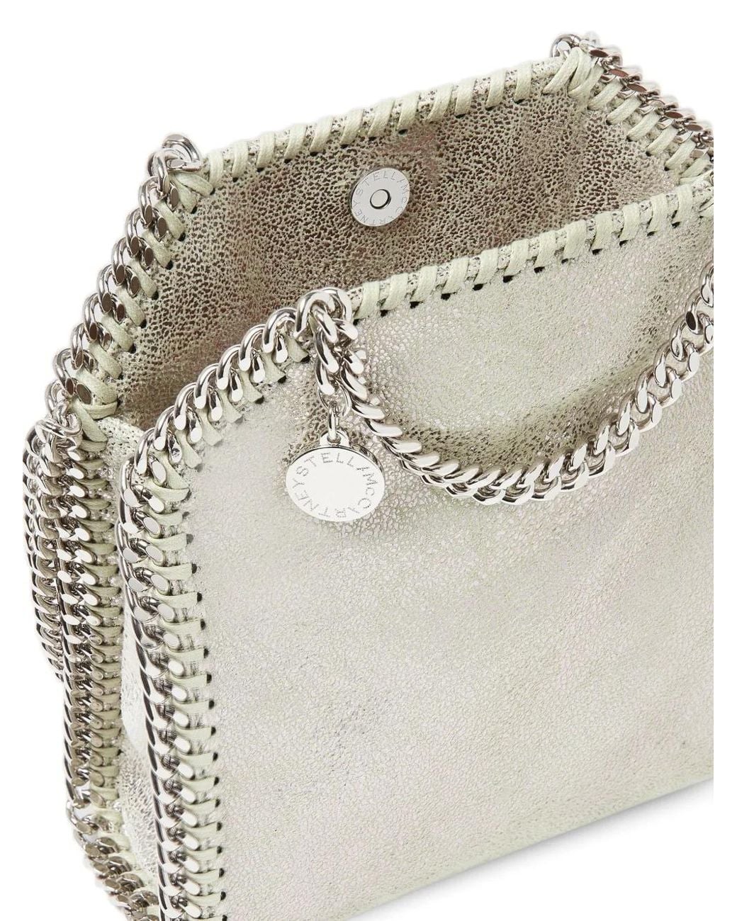 Stella McCartney Metallic Falabella Tiny Chain Handle Tote Bag