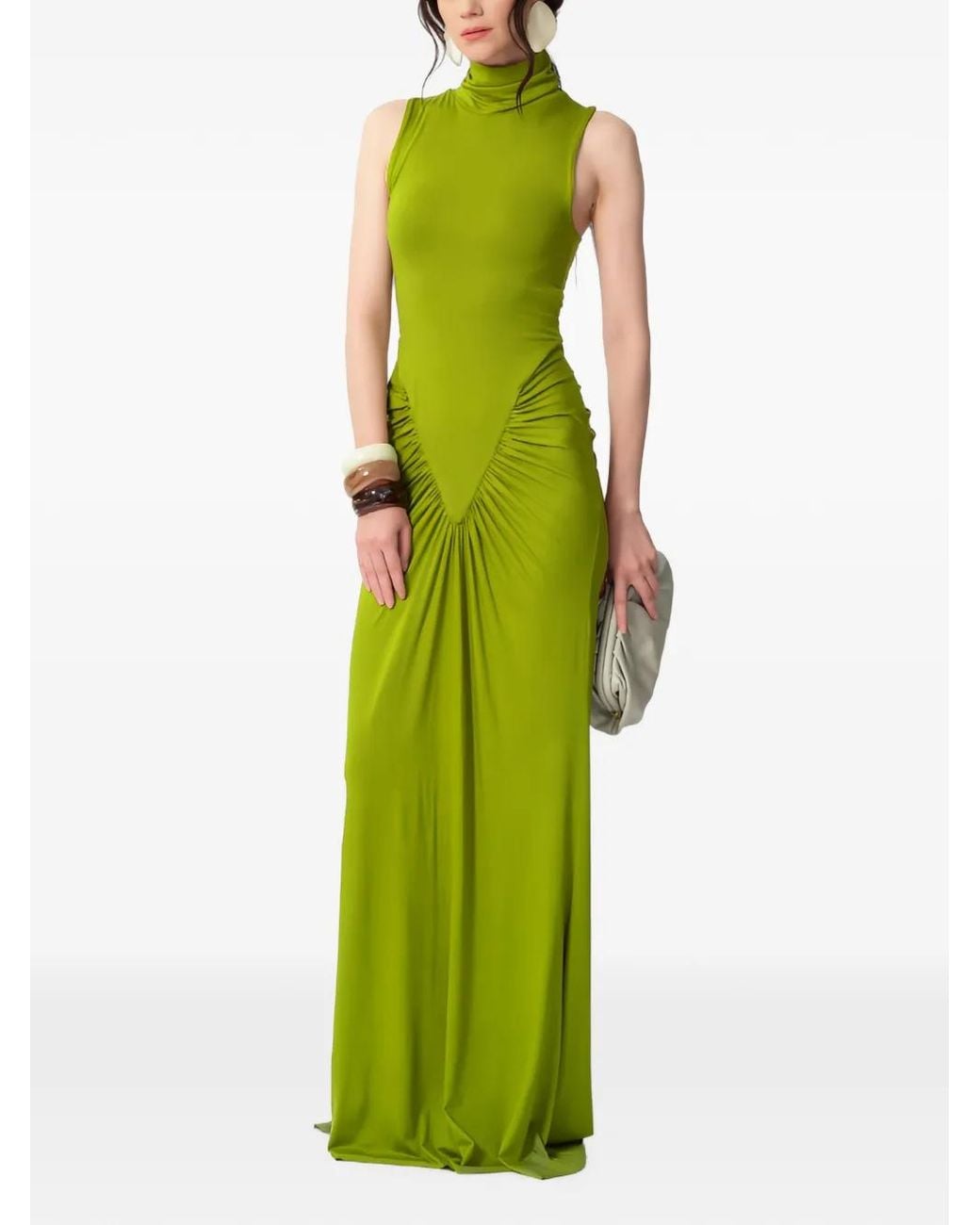 Concepto Green Robe Longue Rivera Froncée À Design Sans Manches