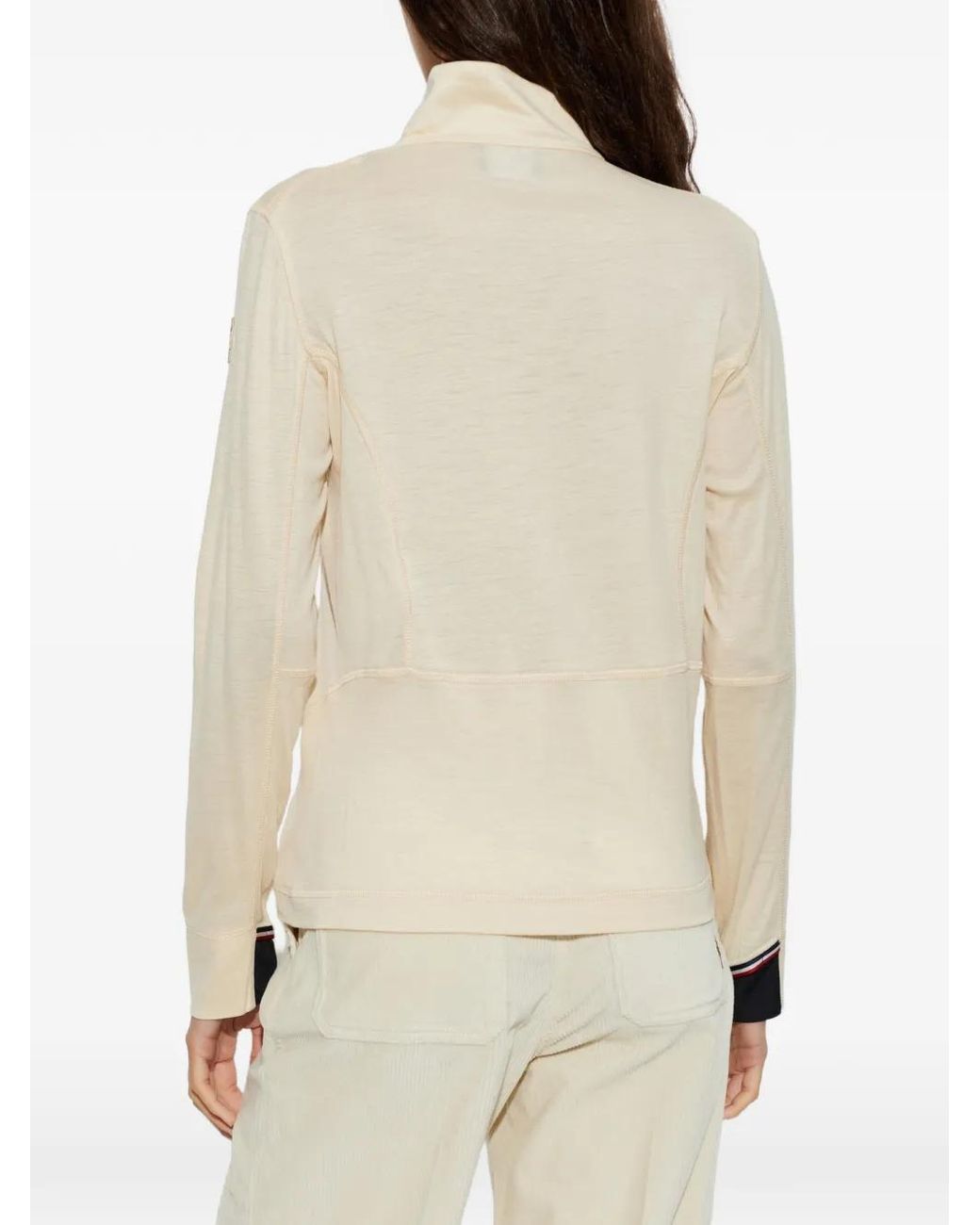 Moncler White Half-Zip Sweater