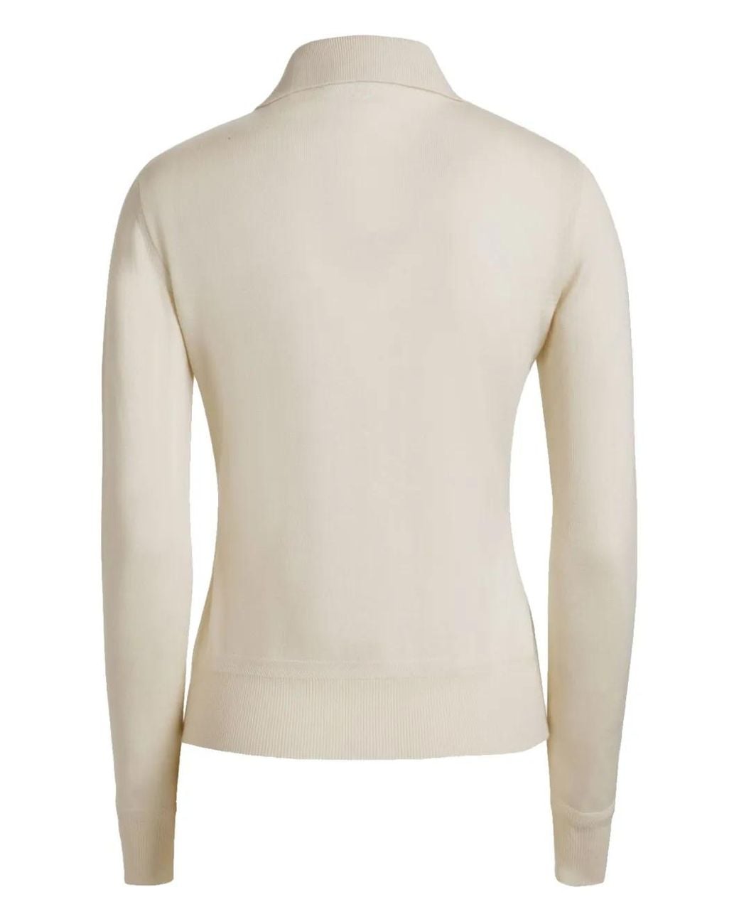 Bally White Knitted Polo Shirt