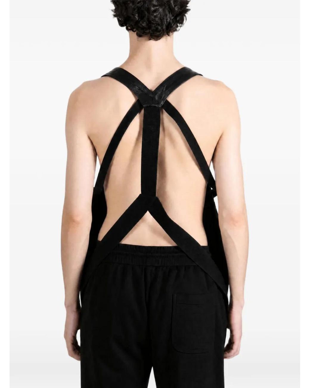 Rick Owens White Débardeur Temple En Cuir À Détails De Zips for men