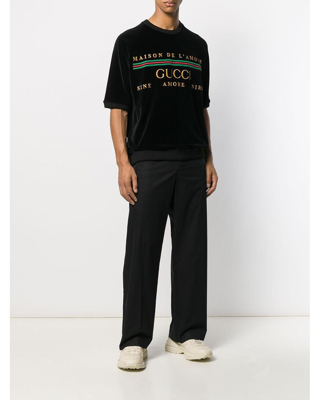Gucci Velvet Maison De L'amour T-shirt in Black for Men | Lyst