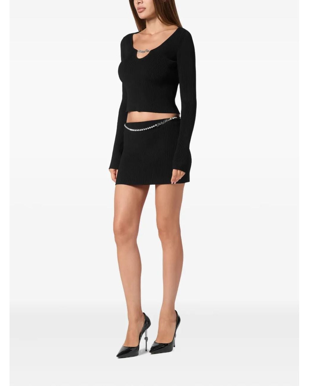 Philipp Plein Black Cropped Top