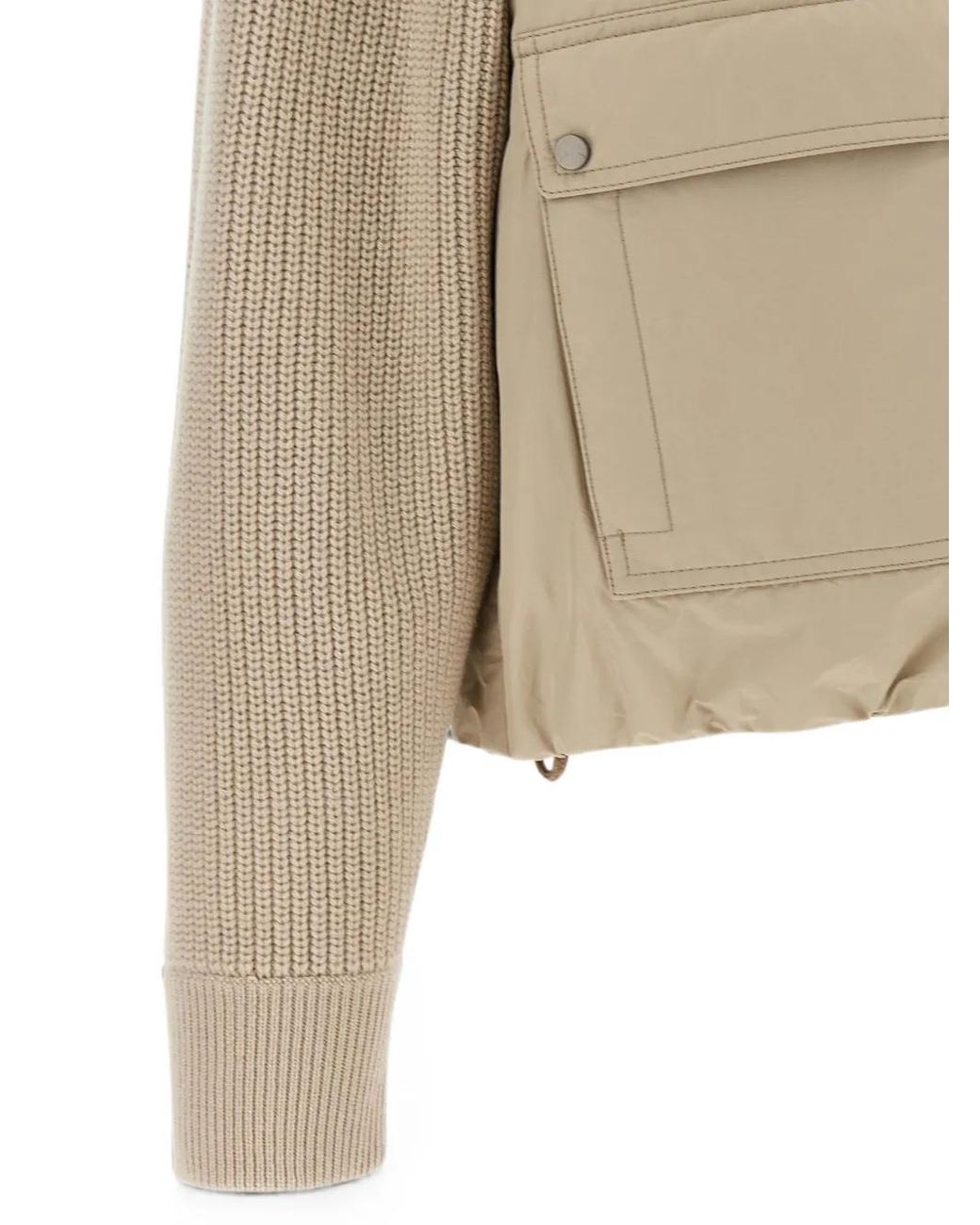 Brunello Cucinelli Natural Monile Ribbed-Knit Jacket