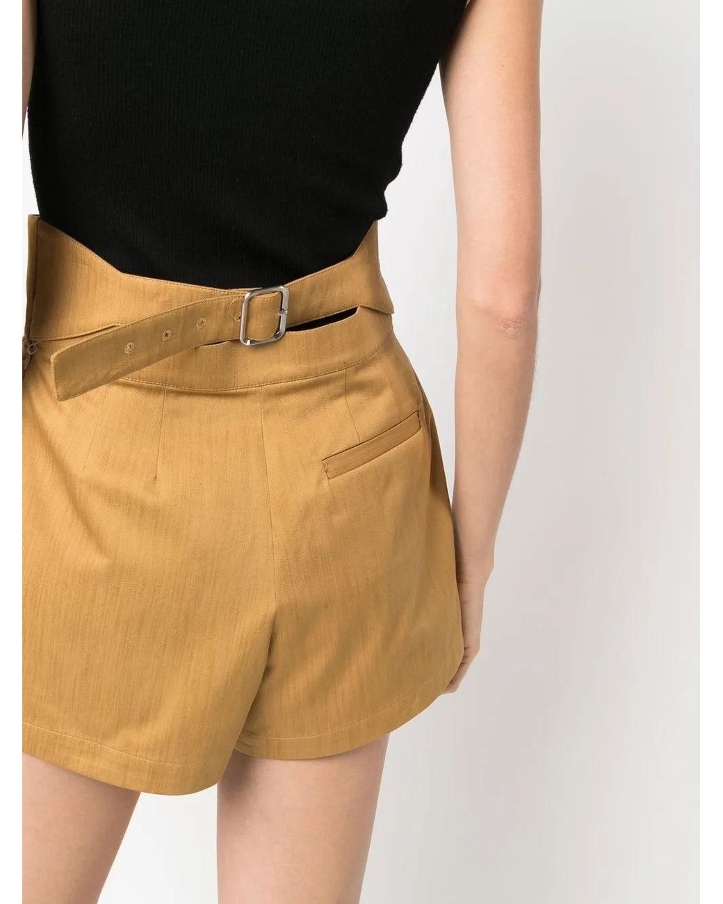 Ferragamo Natural High-Waisted Tailored Shorts