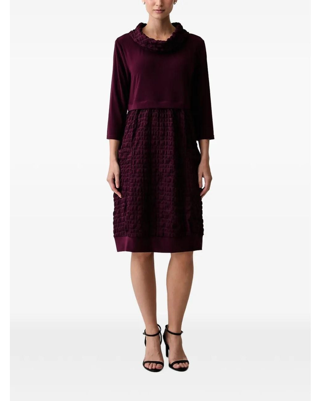 Joseph Ribkoff Textured Cowl-Neck Dress