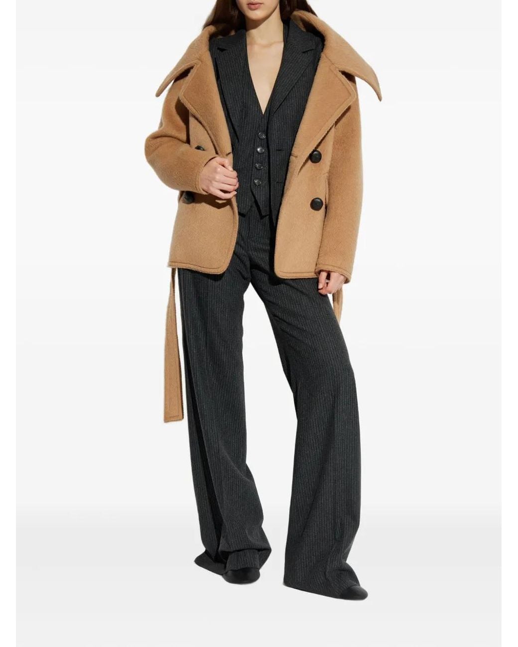 DSquared² Natural Belted Double-Breasted Jacket