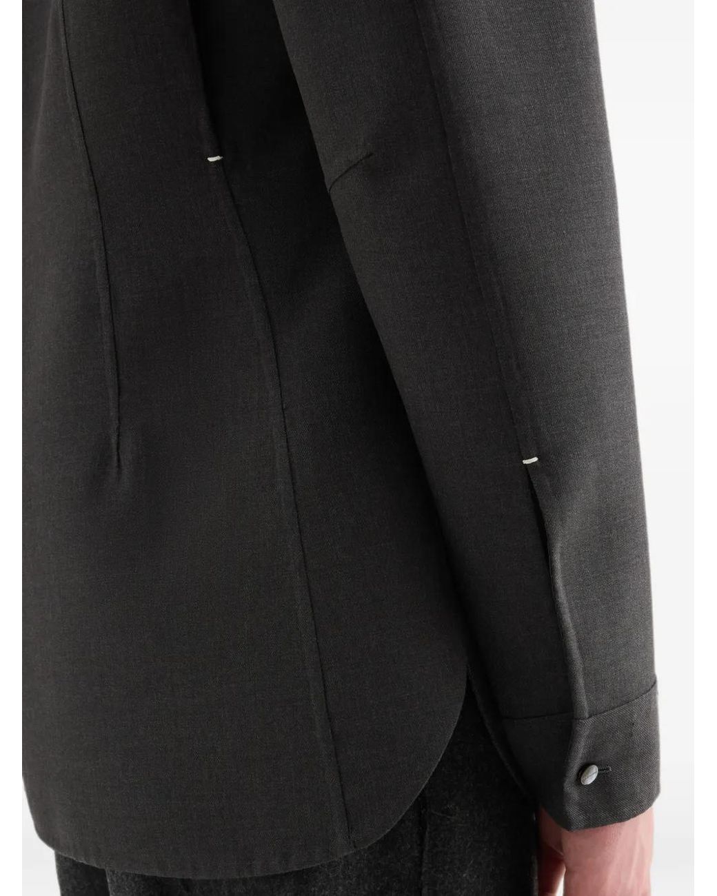 Jil Sander Black Wool Twill Shirt for men