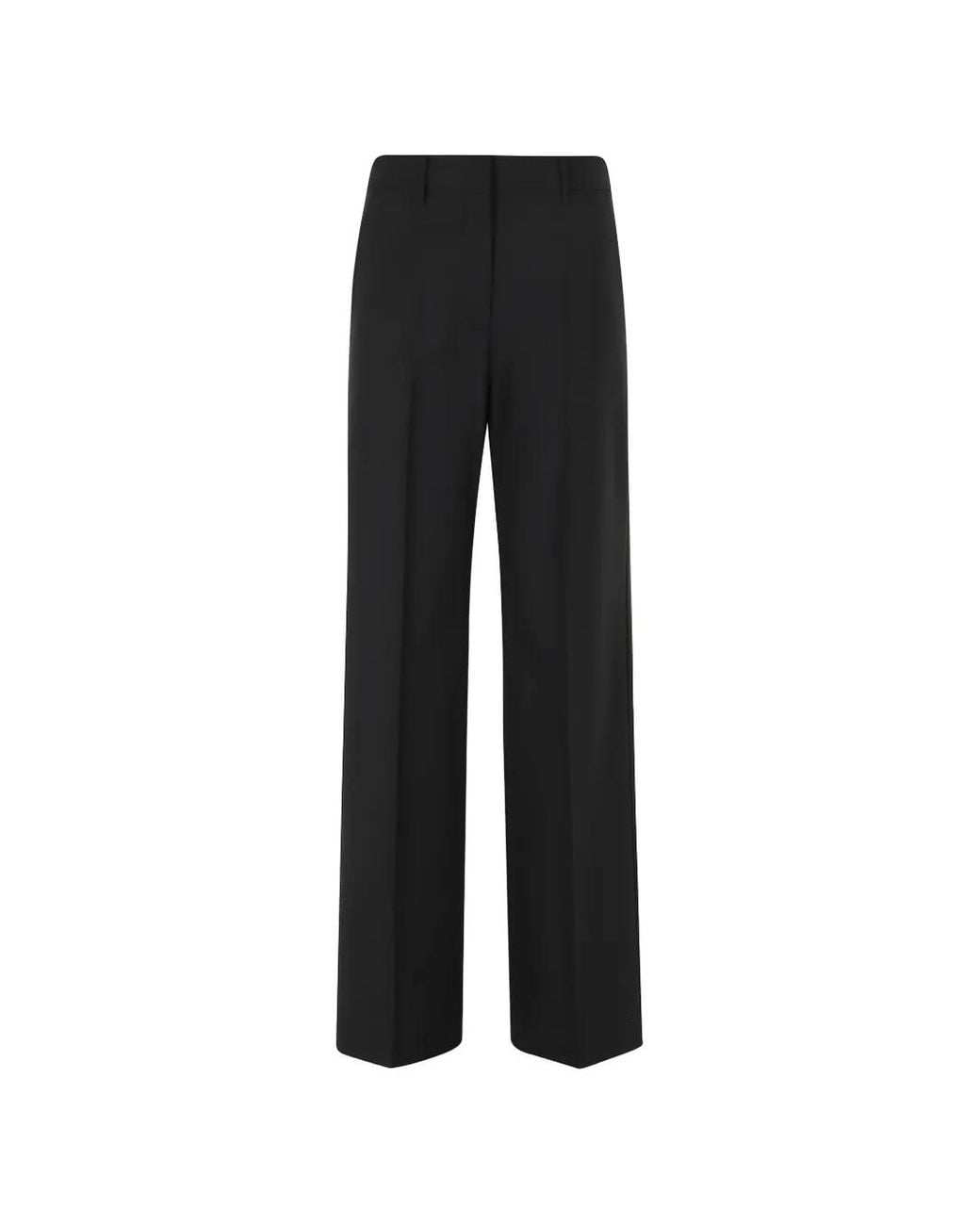 Erika Cavallini Semi Couture Black High-Waisted Pressed-Crease Trousers