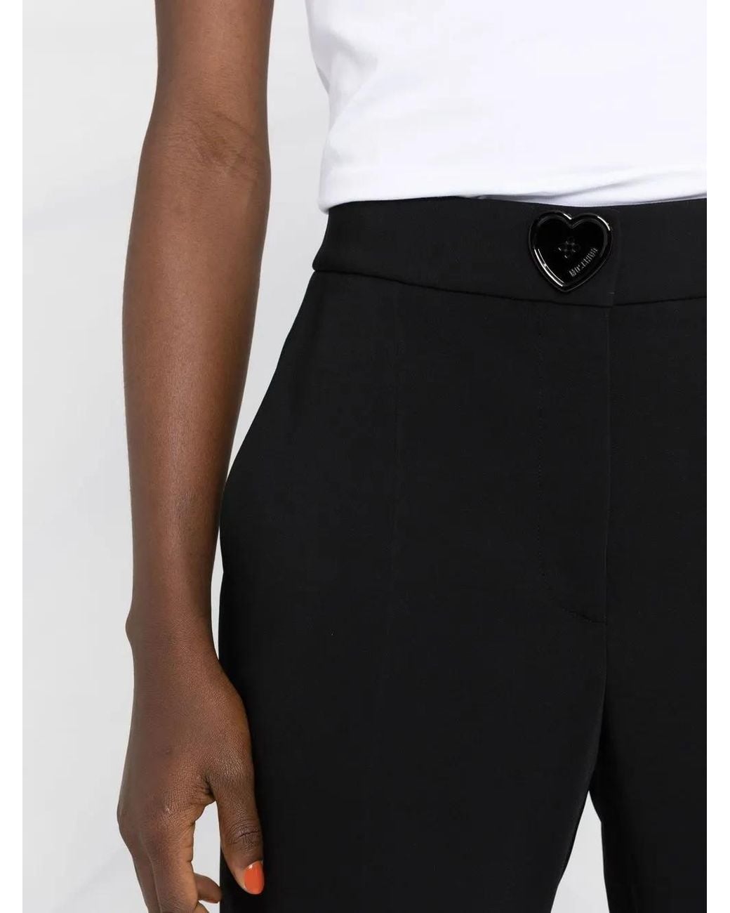 Moschino Black Heart Button Detail Trousers