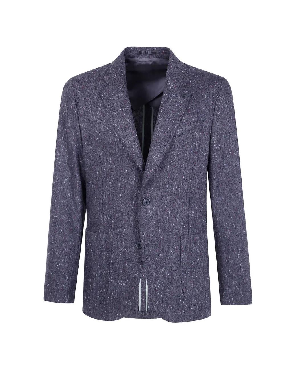 Paul Smith Blue Dark Donegal Wool Patch-Pocket Blazer for men