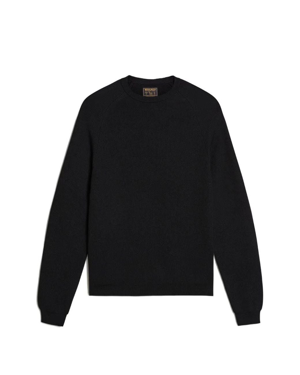 Woolrich Black Fine-Knit Raglan-Sleeve Sweater for men