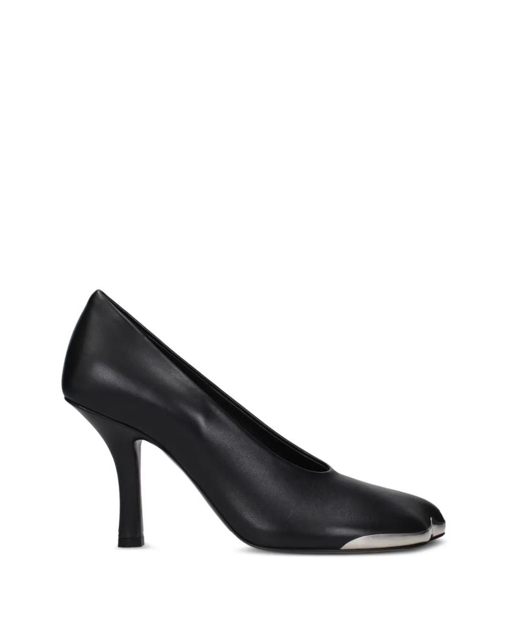 Burberry Black Metal-Toe Leather Pumps