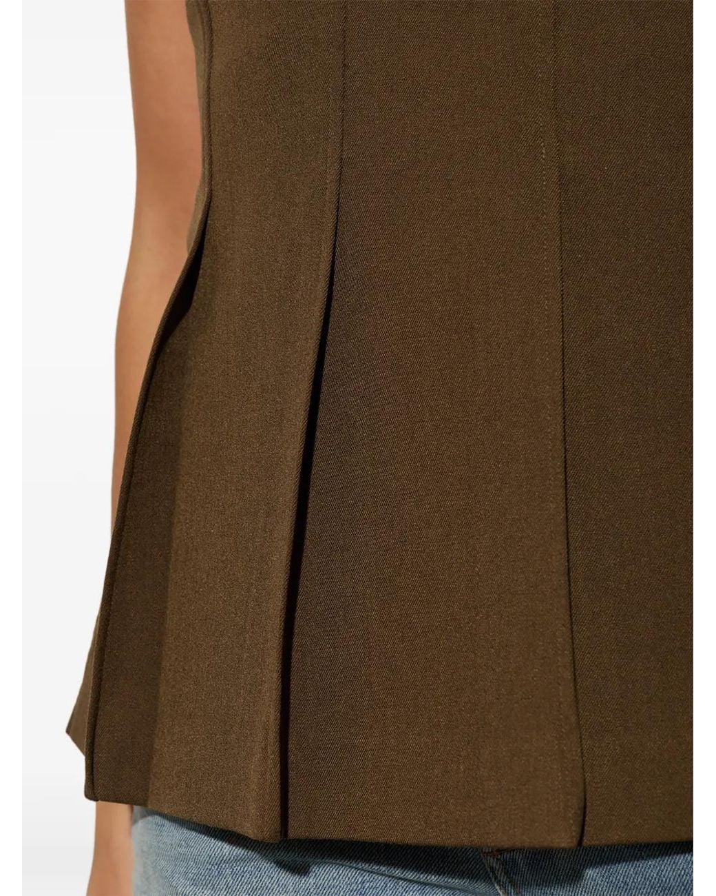 Gestuz Green Gzstacy Pleated Strapless Top