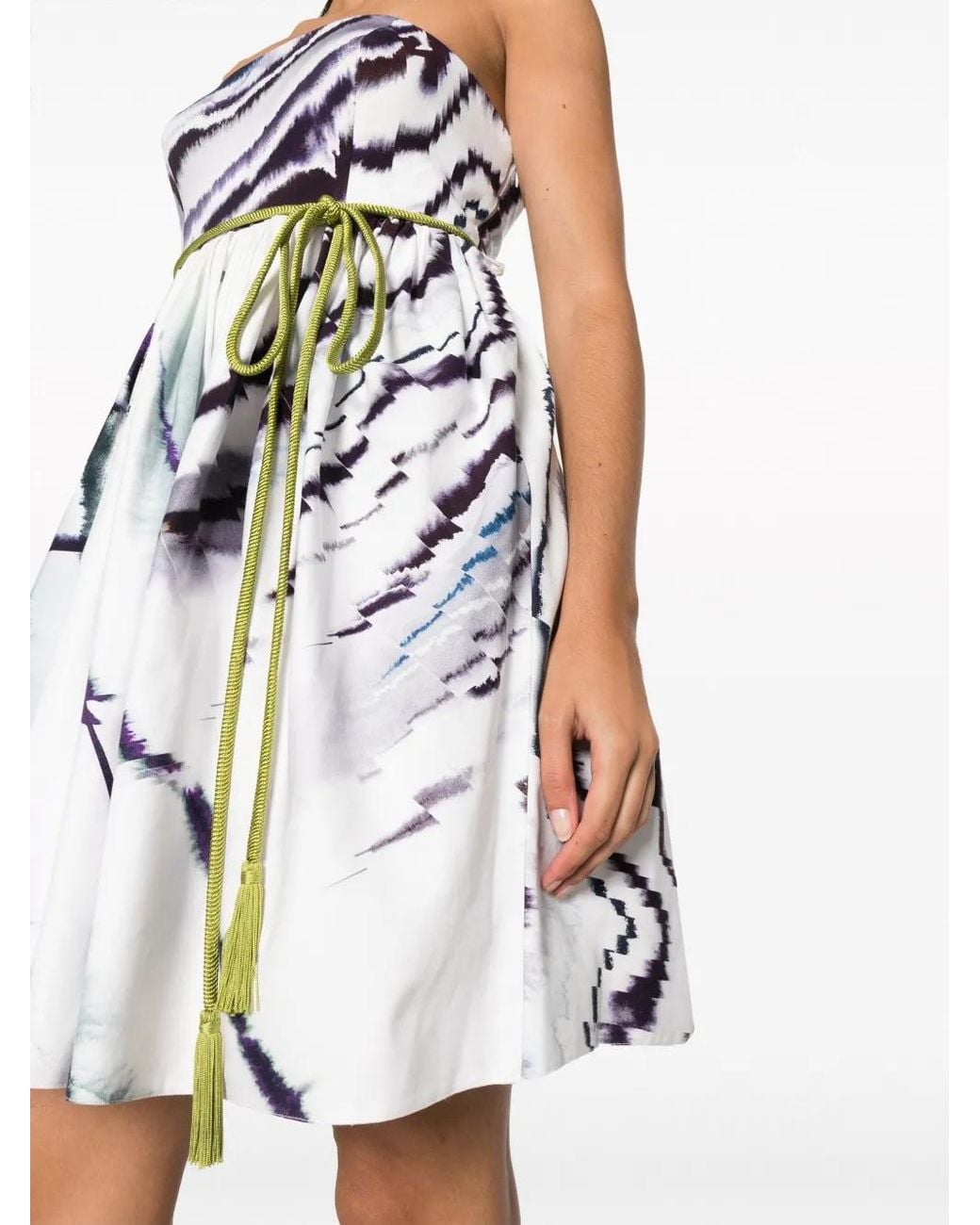 Gemy Maalouf White Off-Shoulder Flared Mini Dress