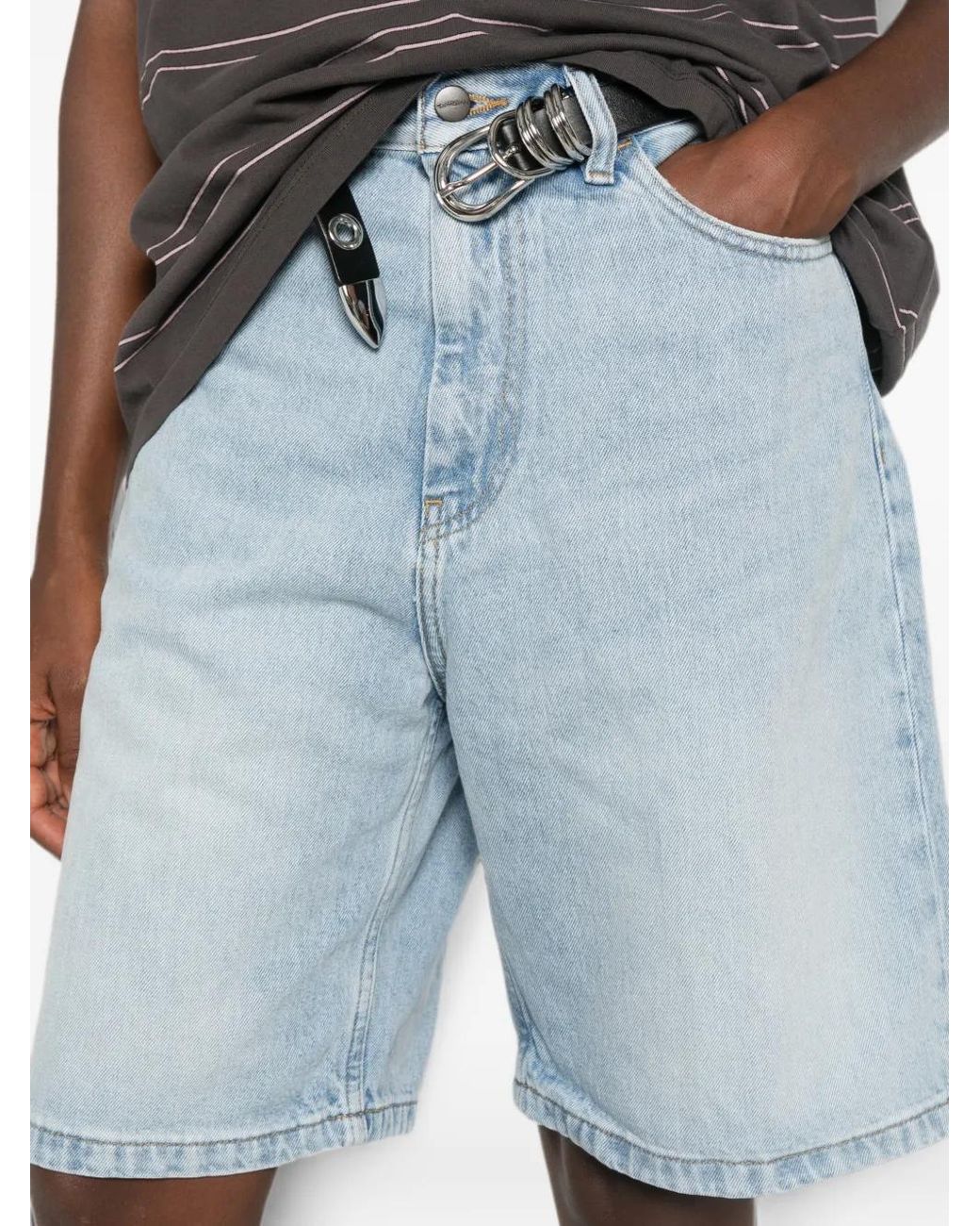 Carhartt Blue Brandon Bleached Denim Shorts