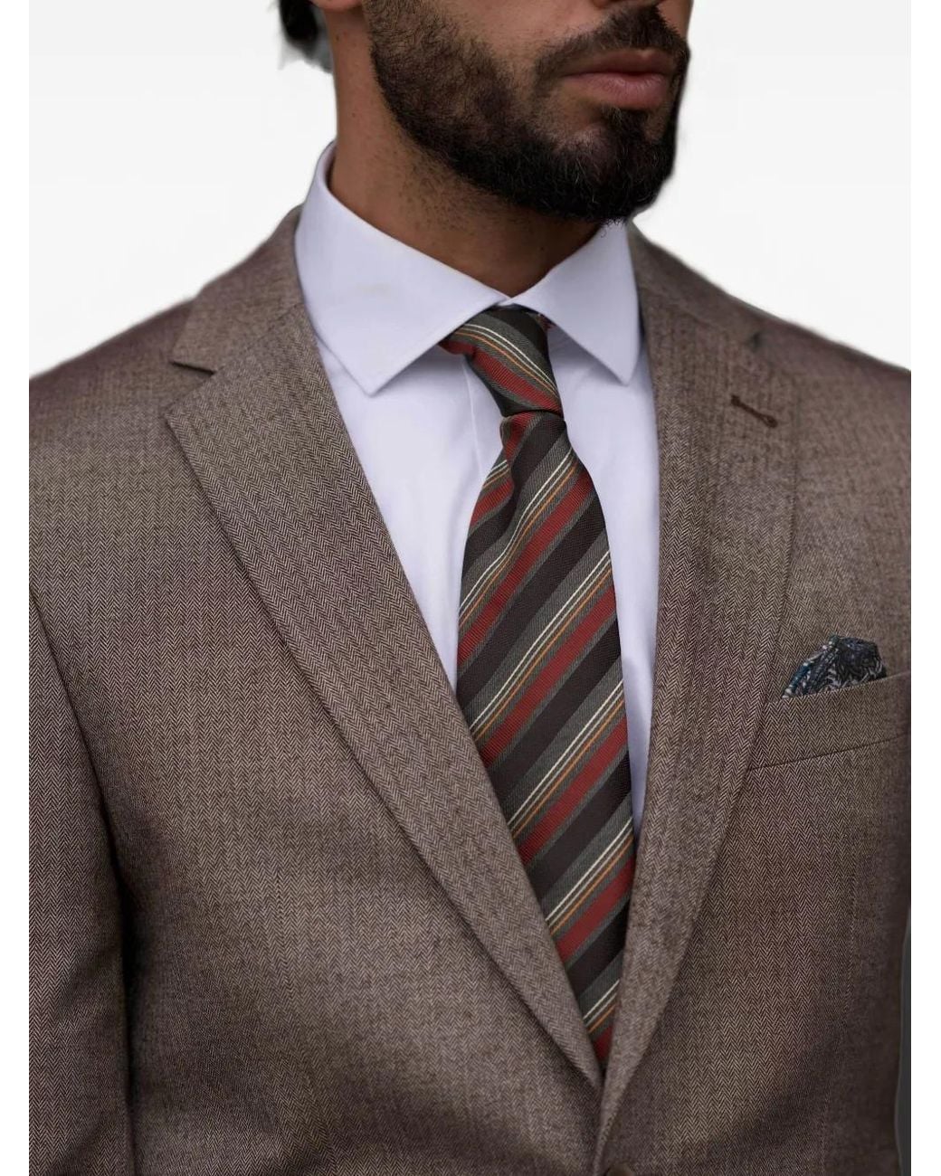 Elizabetta Brown Espada Silk Jacquard Tie for men