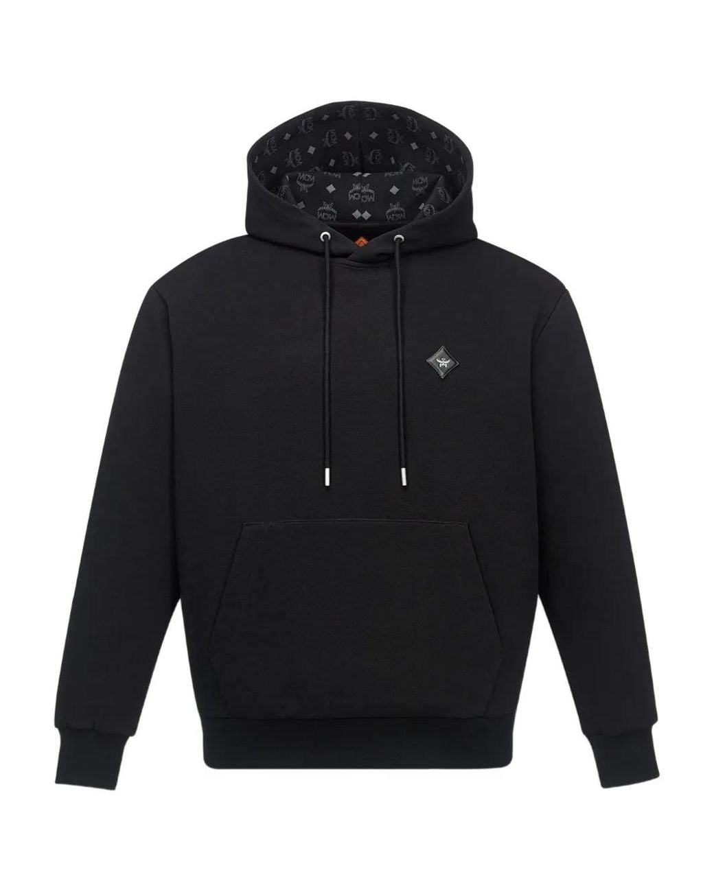 MCM Blue Essential Ponte Logo-Patch Hoodie for men