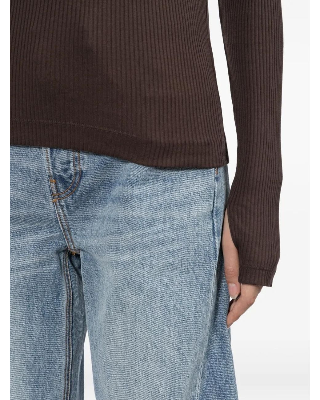 Helmut Lang Brown Shrug T-Shirt