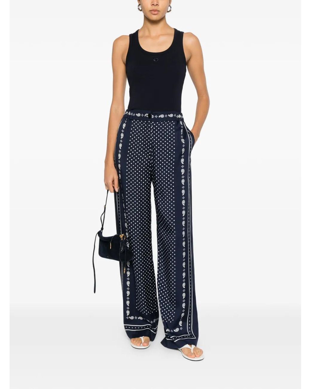 Maje Blue Printed Fluid Trousers