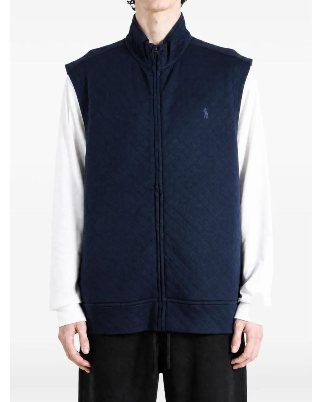 Polo Ralph Lauren Blue Quilted High-Neck Gilet for men