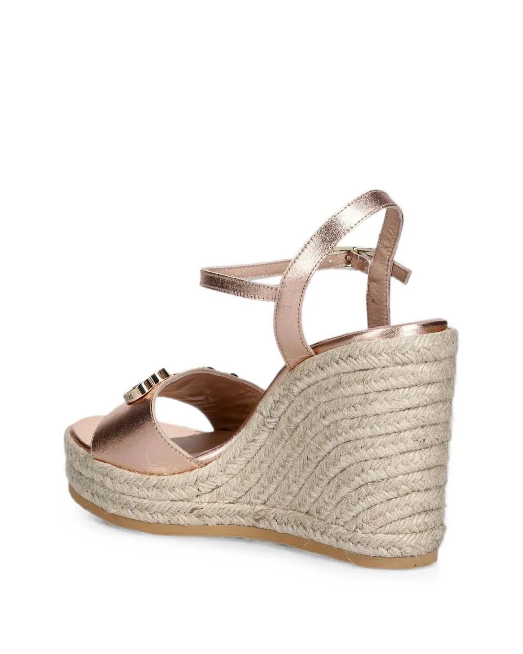 Love Moschino Natural Heart-Plaque Wedge Espadrilles