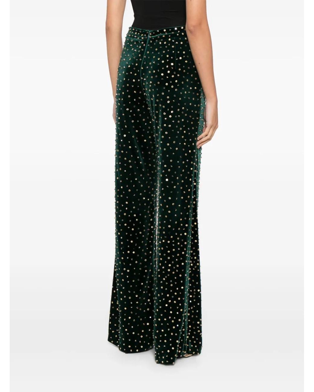 Saiid Kobeisy Black Beaded Tailored Trousers