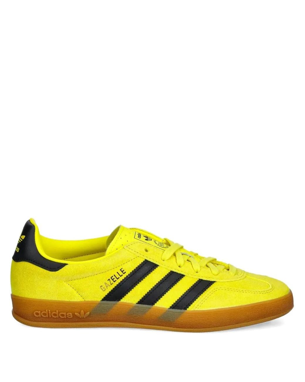 Adidas Yellow Gazelle Three-Stripe Suede Sneakers