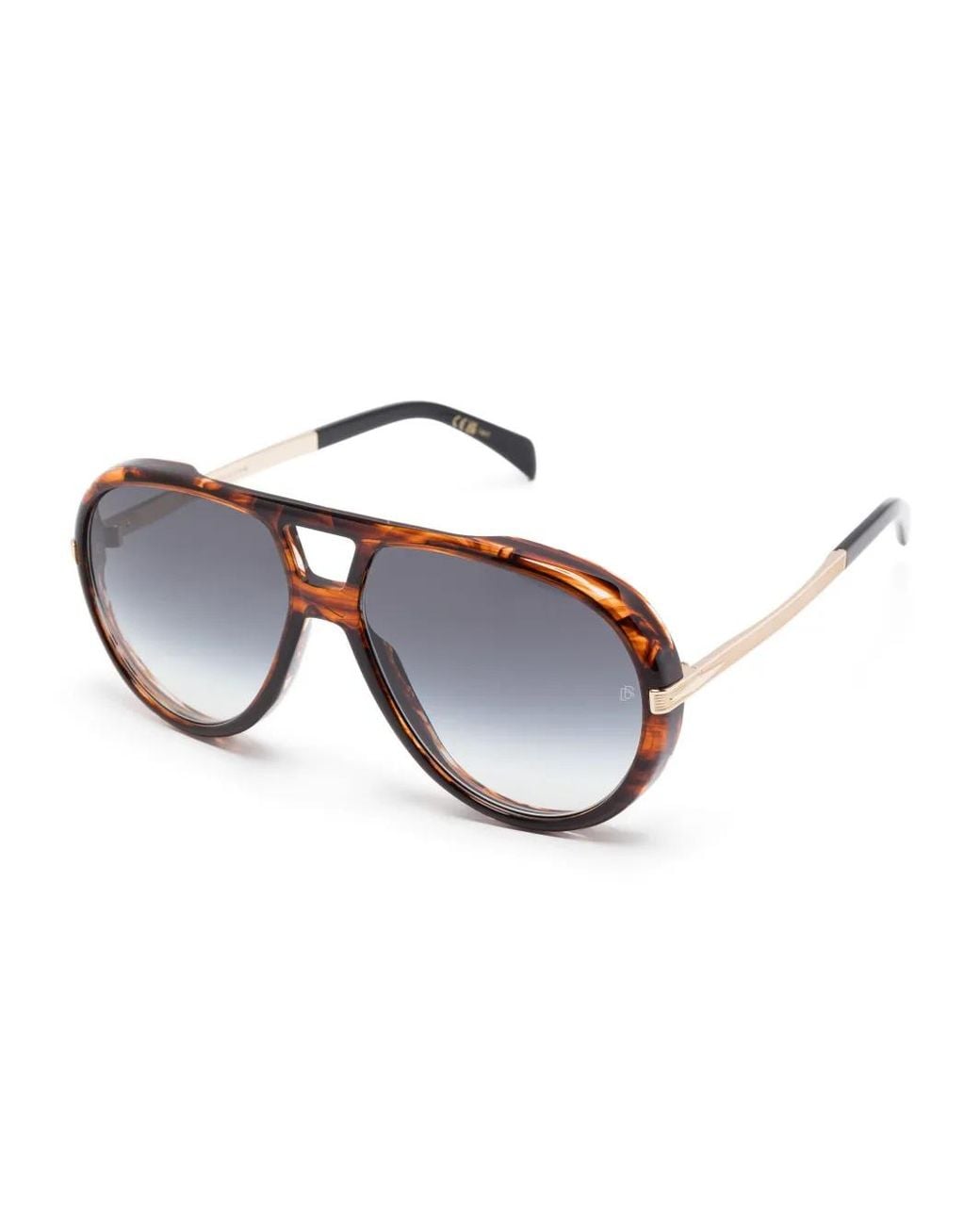 David Beckham Brown Pilot-Frame Sunglasses for men