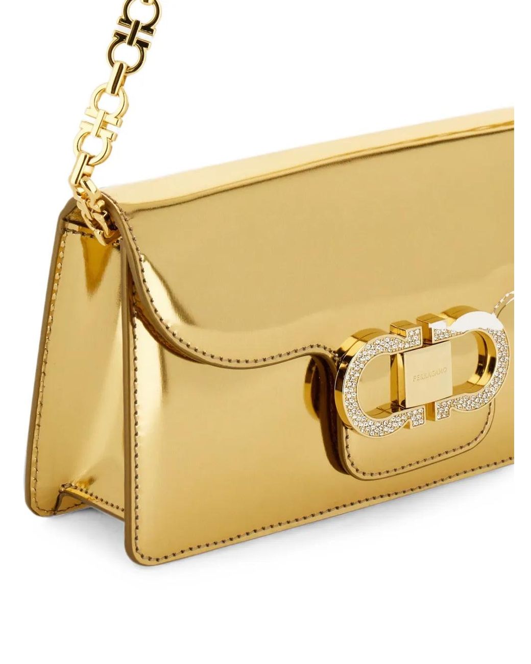 Ferragamo Natural Mini Bag Double Gancini Chain