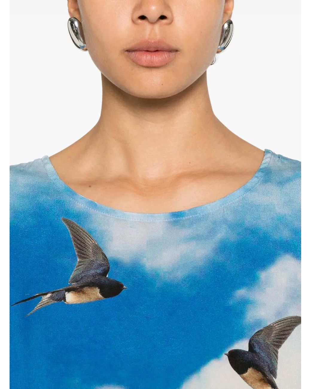 The Artistylist Blue Graphic-Print Sleeveless Top