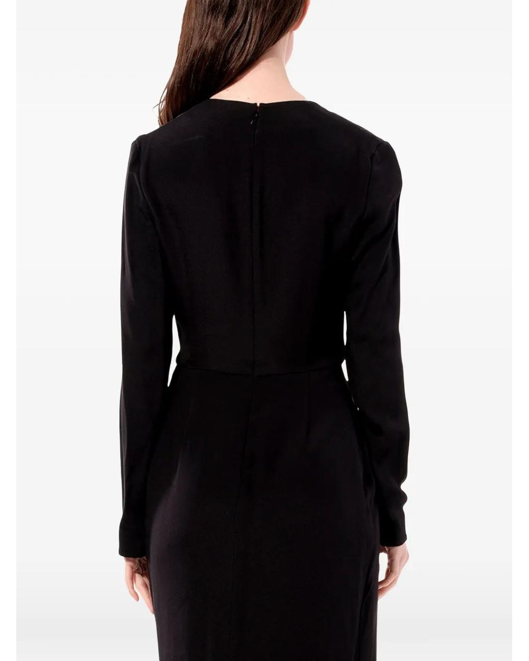 Balenciaga Black Satin-Panelled Draped Dress