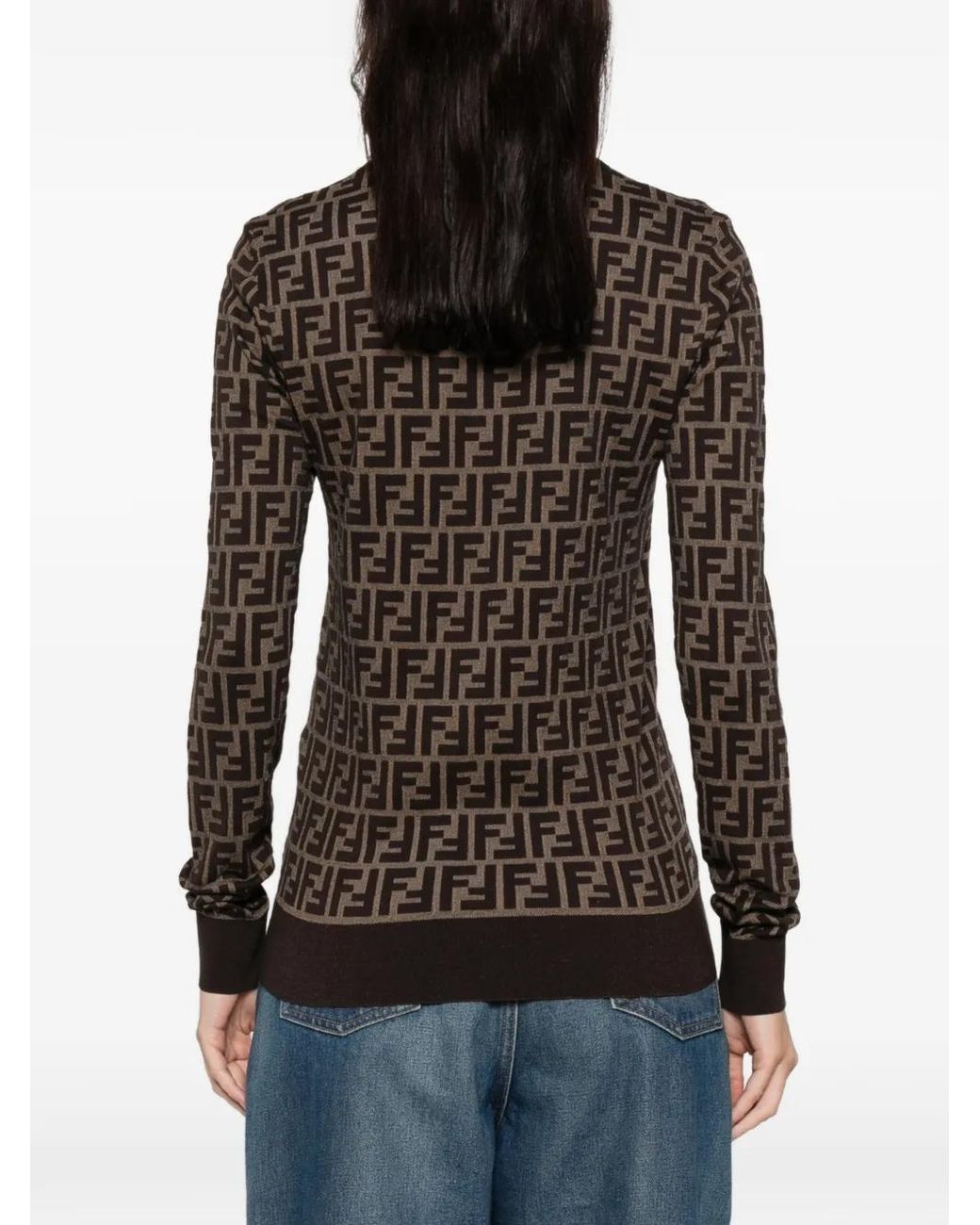 Fendi Black Pullover Mit Logo-Muster