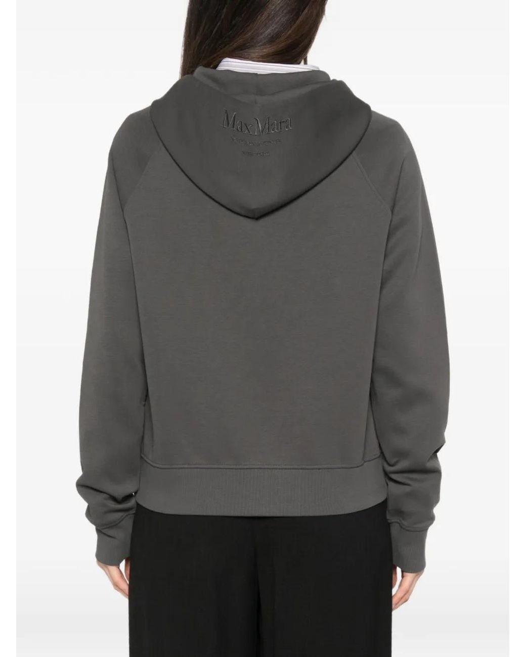 Max Mara Gray Zip-Up Hoodie