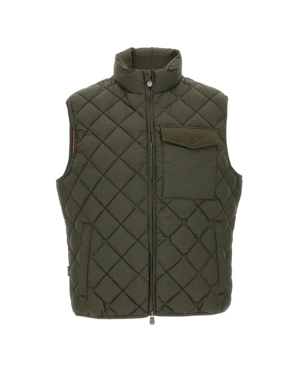 Save The Duck Green Fabrice Diamond-Quilted Gilet for men