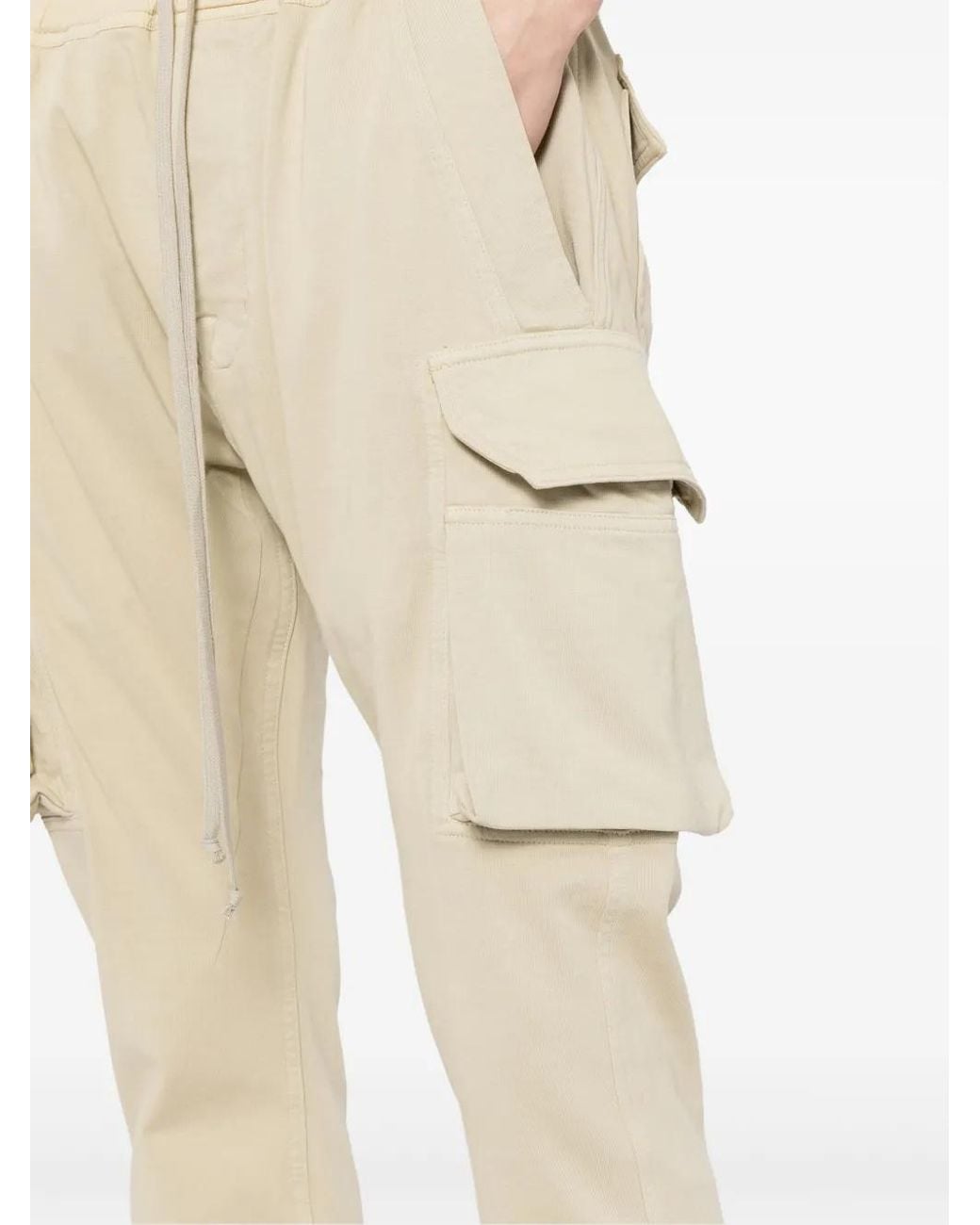 Rick Owens Natural Mastodon Cut Cargo Track Pants for men