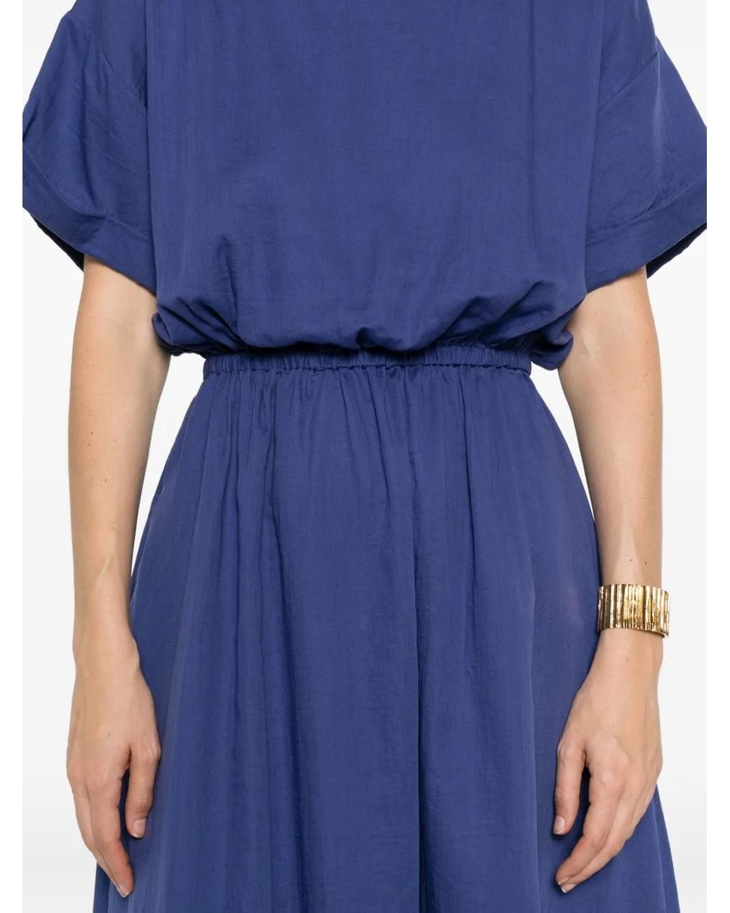Matteau Blue Short-Sleeve Midi Dress