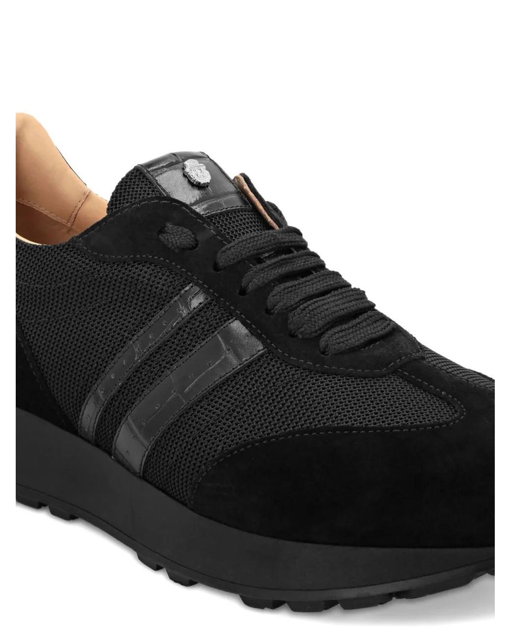 Billionaire Black Panelled Sneakers for men
