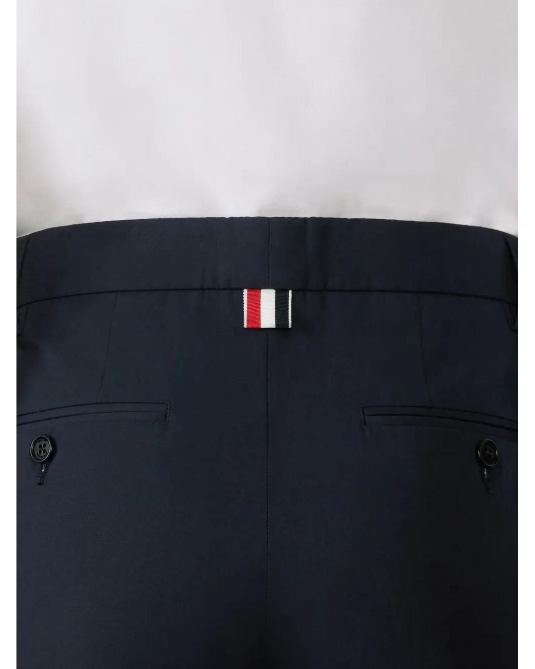 Thom Browne Blue Cotton Trouser Tape Detail