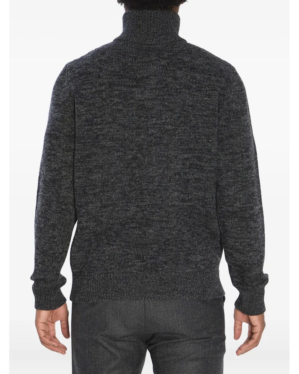 Barena Gray Turtleneck Zip-Front Sweater for men