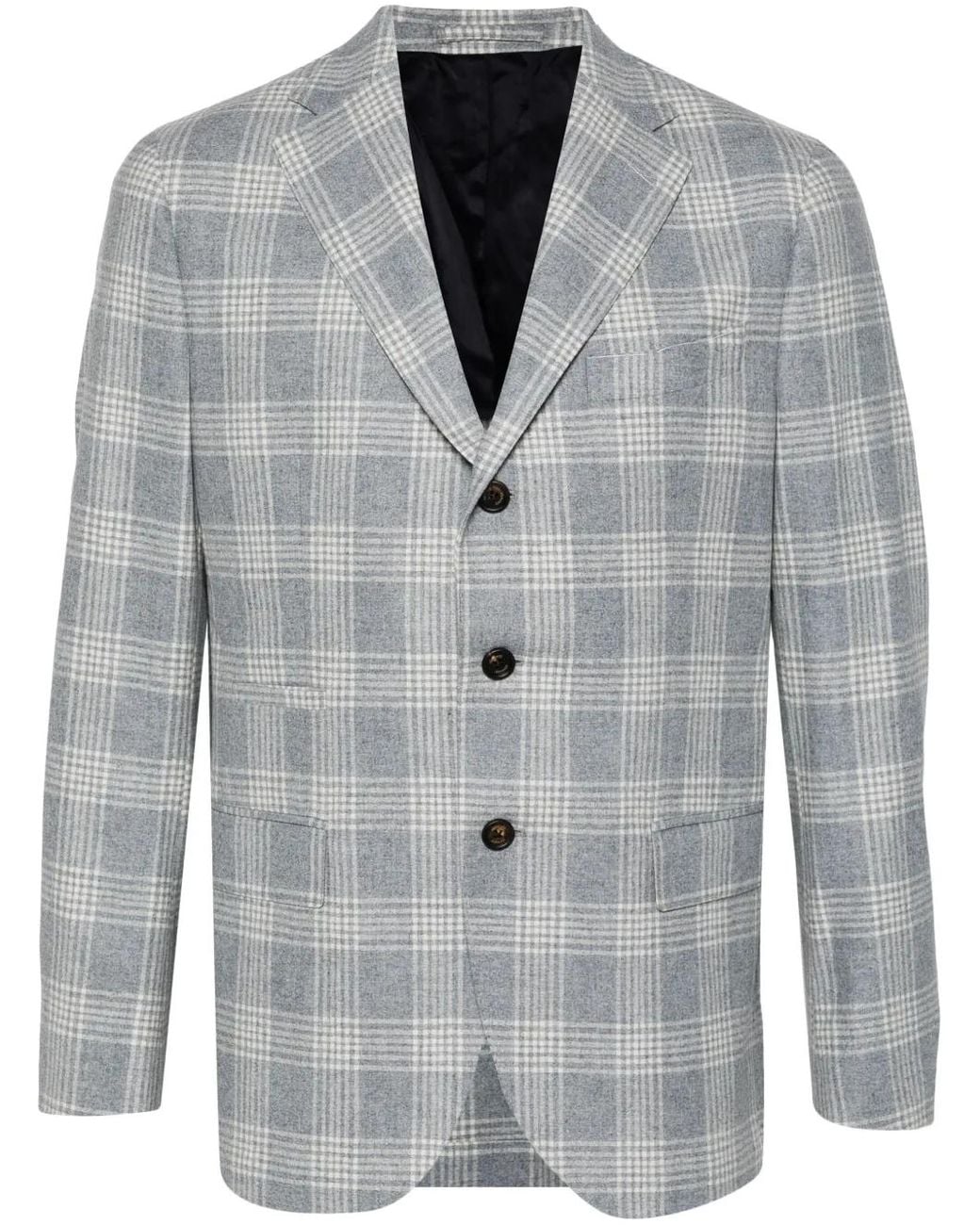 Eleventy Gray Checkered Blazer for men