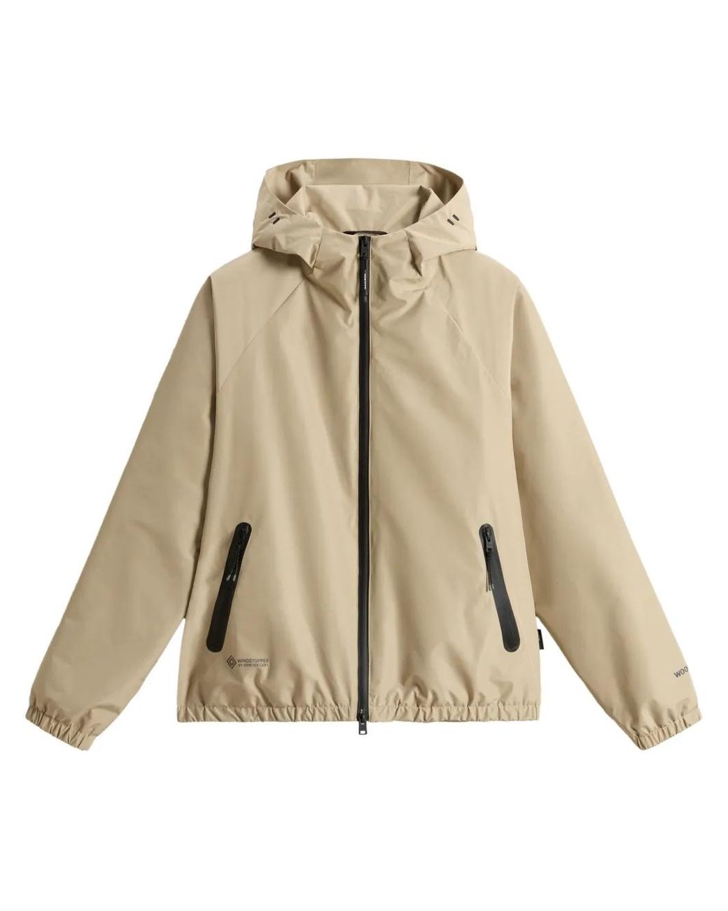 Giacca Con Cappuccio E Zip di Woolrich in Natural da Uomo