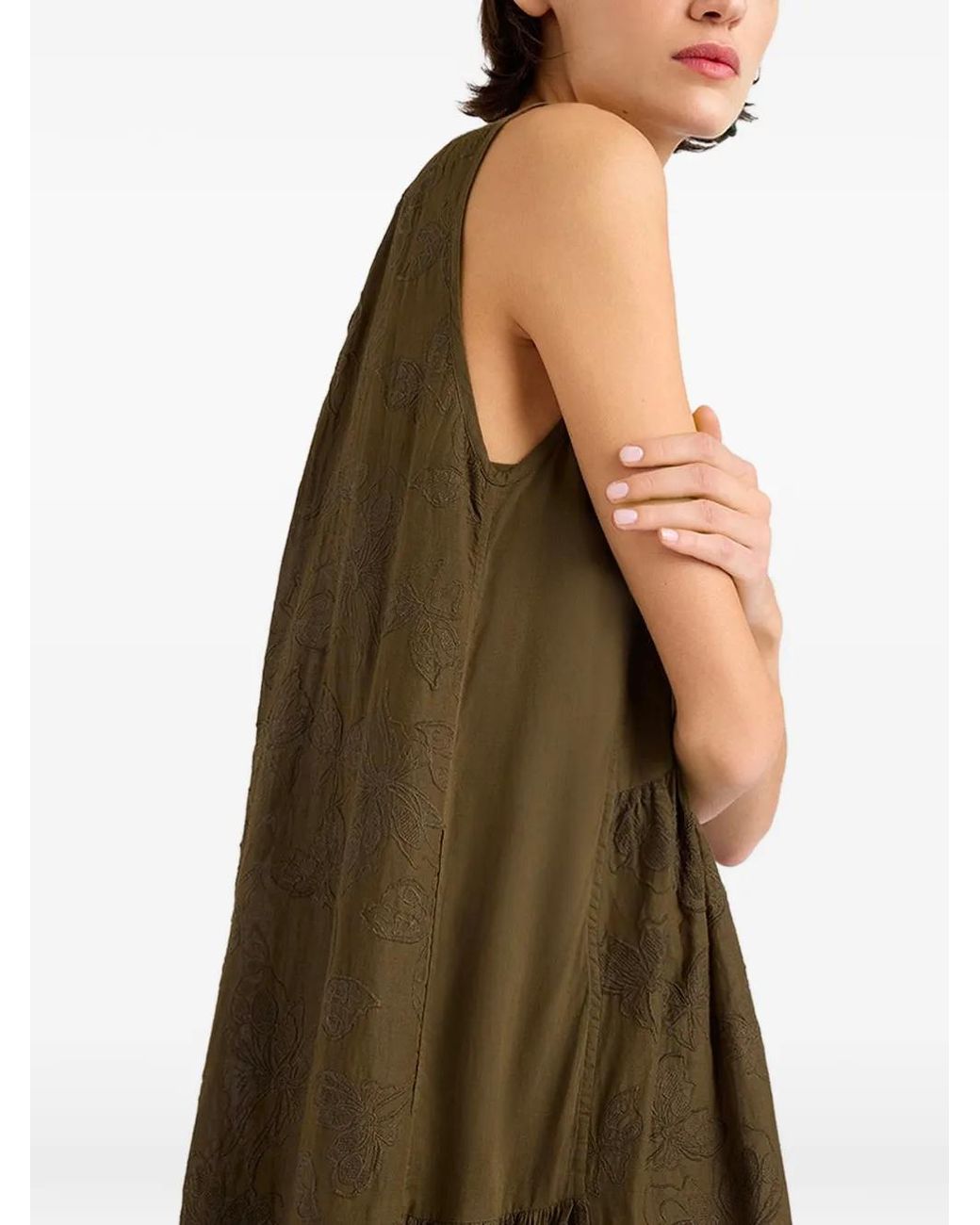 Momoní Natural Cobre Embroidered Maxi Dress