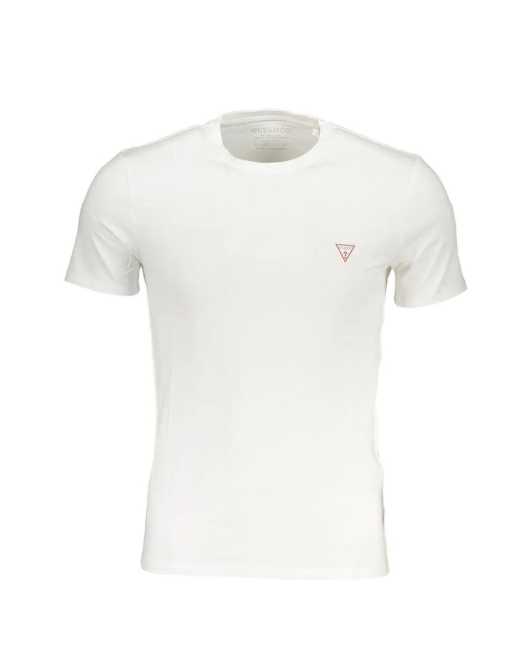 Guess White Crew-Neck T-Shirt for men
