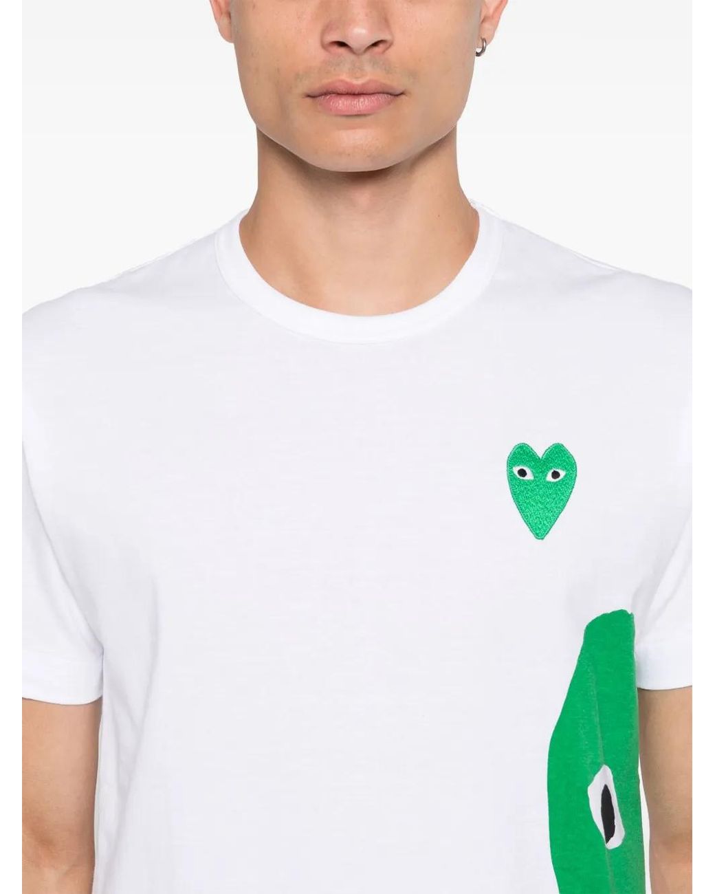 COMME DES GARÇONS PLAY Green Heart-Patch T-Shirt
