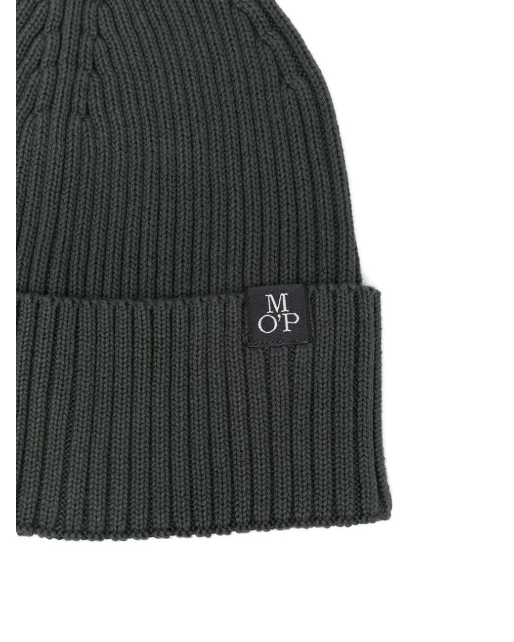 Marc O' Polo Black Ribbed Logo Cap for men