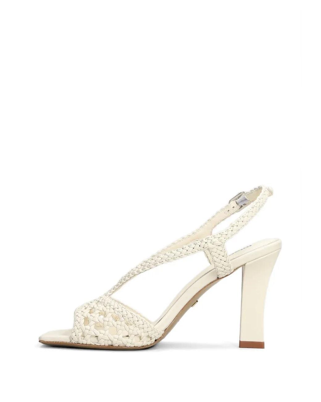 Lola Cruz White Tabata Braided Slingback Sandals