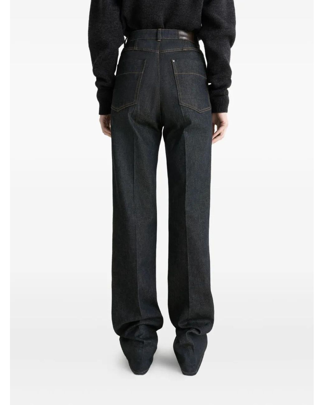 Lemaire Gray Crease High-Waisted Jeans