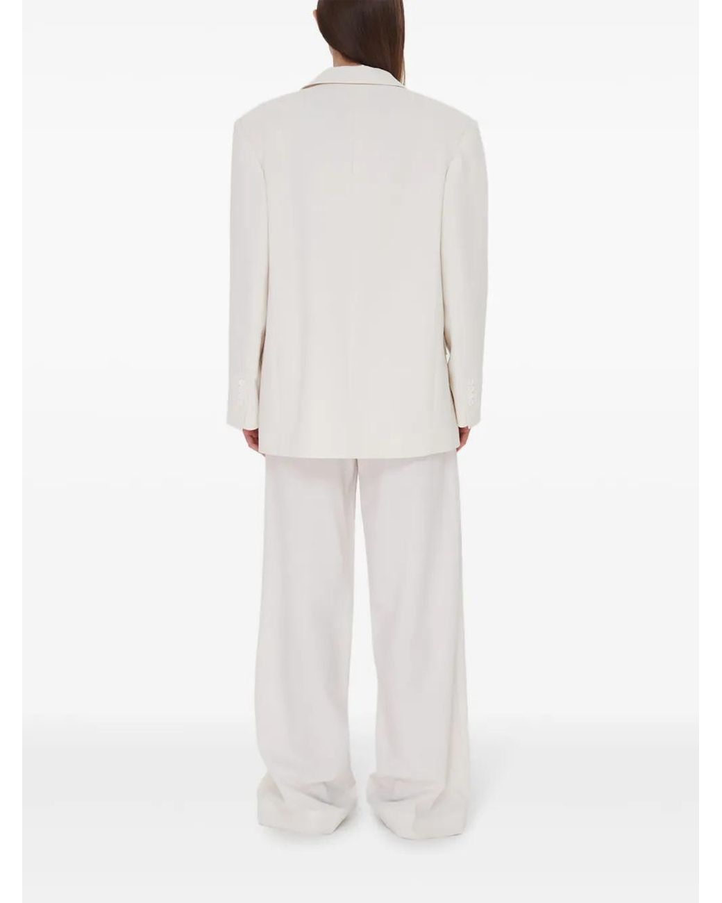 A.M.G White Contrast-Piping Trousers