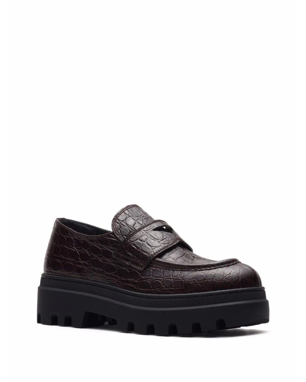 Car Shoe Black Crocodile Effect Moccasins